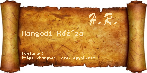 Hangodi Róza névjegykártya